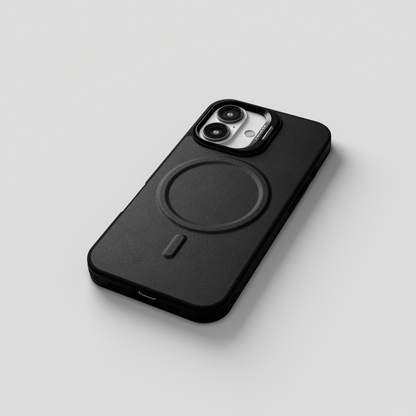 PrimoEdge – Black Luxe Leather Design Magsafe Case for iPhone 16