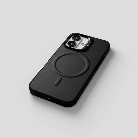 PrimoEdge – Black Luxe Leather Design Magsafe Case for iPhone 16