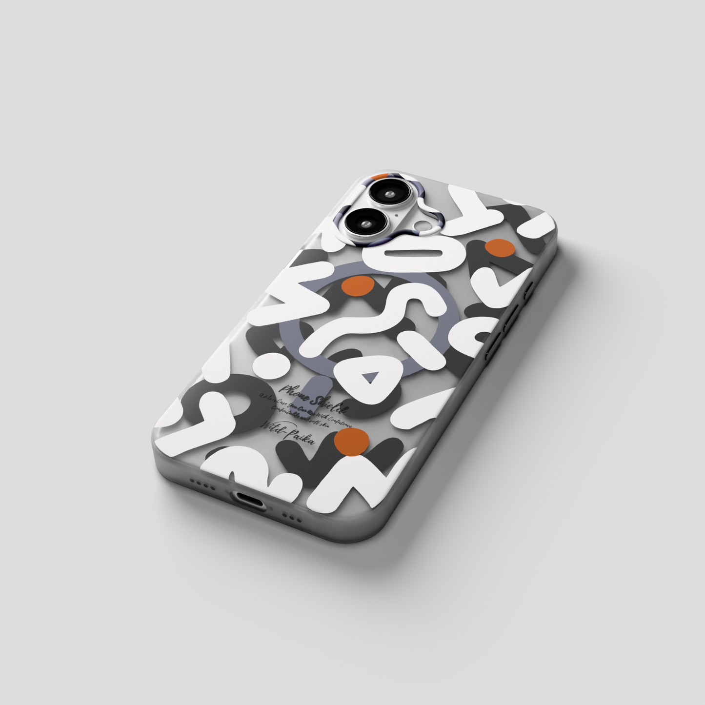 NeoWave – White  Unique Double layer 3D-Print Frosted MagSafe Case for iPhone 16