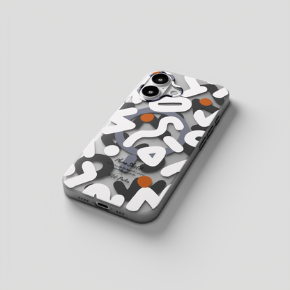 NeoWave – White  Unique Double layer 3D-Print Frosted MagSafe Case for iPhone 16