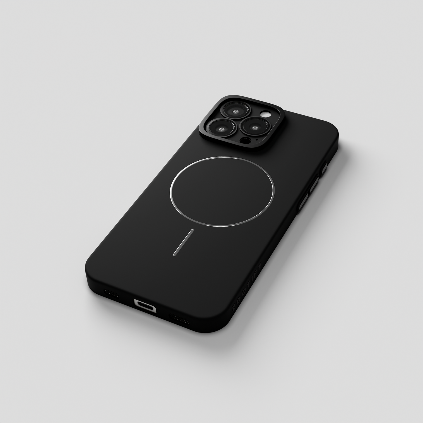 CamSafe – Black Minimal phone case with Kickstand & LensGuard for iPhone 16 pro