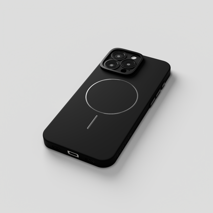 CamSafe – Black Minimal phone case with Kickstand & LensGuard for iPhone 16 pro