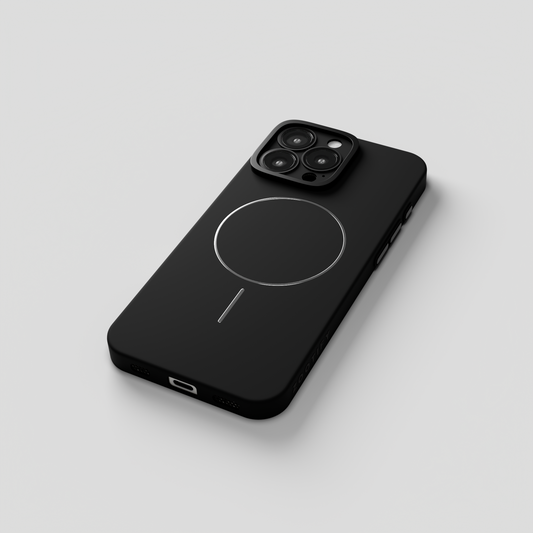 CamSafe – Black Minimal phone case with Kickstand & LensGuard for iPhone 16 pro