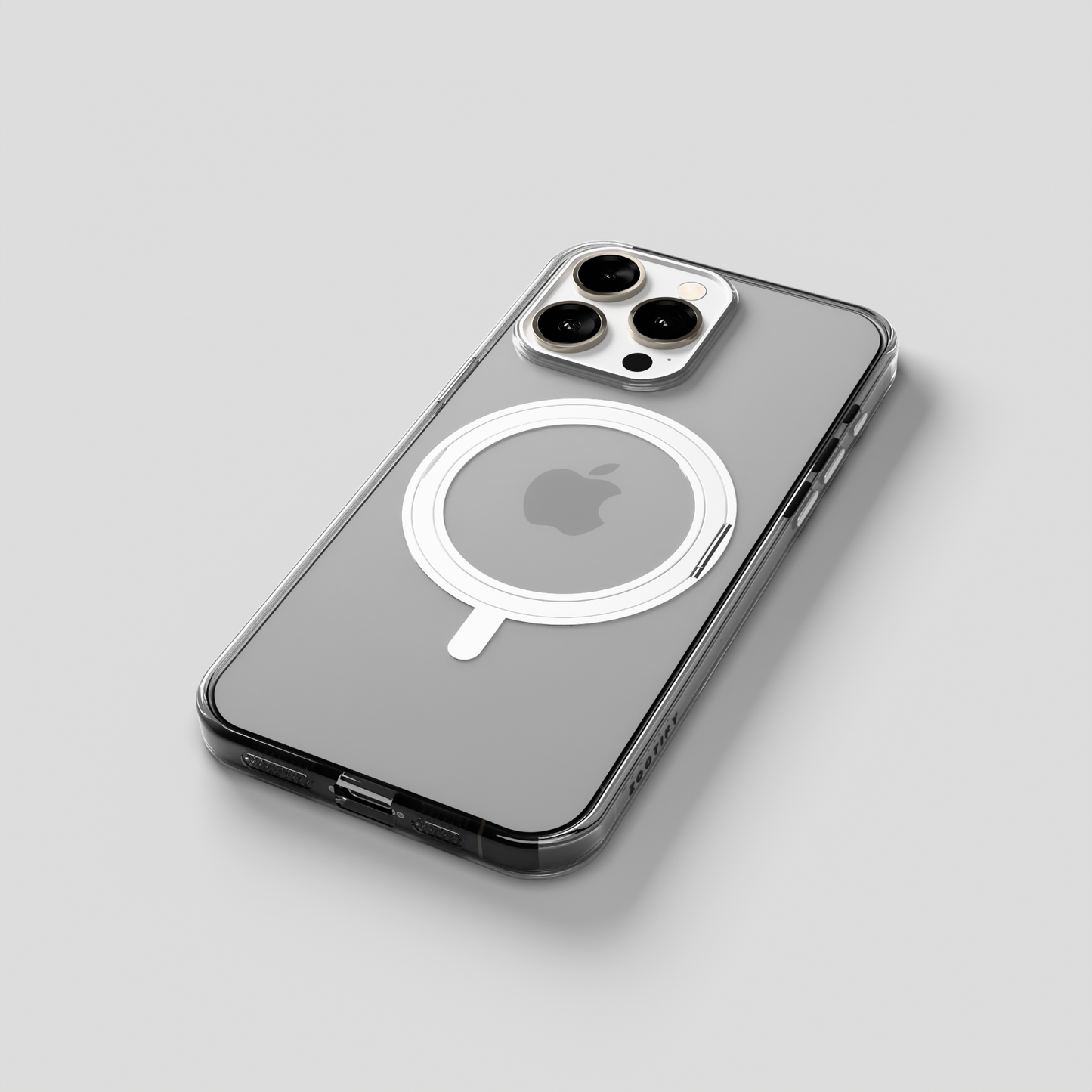 Orbit Grip – 360° Tactile O-Stand Clear transparent Case for iPhone 15 pro max