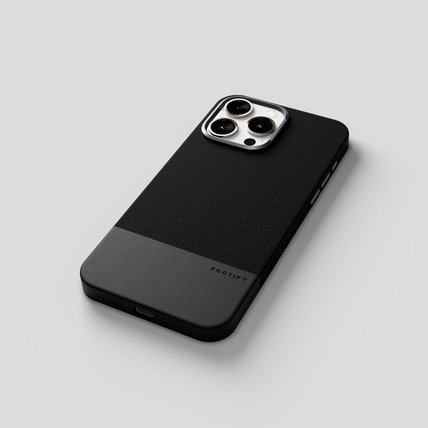 ForgeCraft –  Black Vintage Leather Grip Case for iPhone 15 pro max