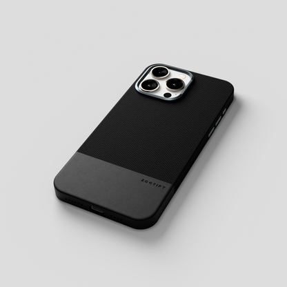 ForgeCraft –  Black Vintage Leather Grip Case for iPhone 15 pro max