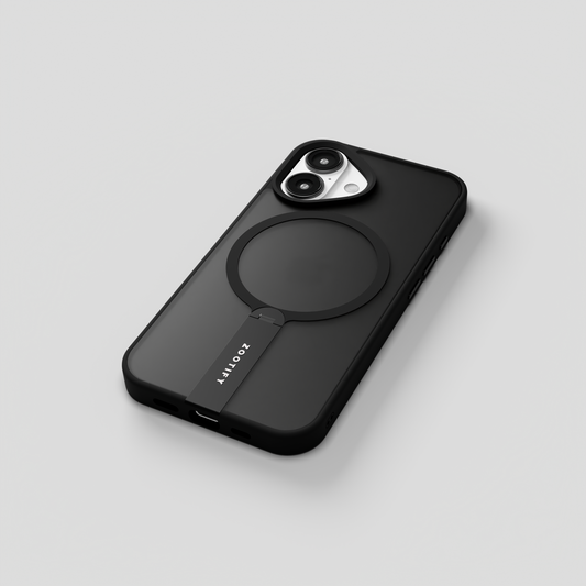 FroStand – Black Matte MagSafe T-Stand Case for iPhone 16