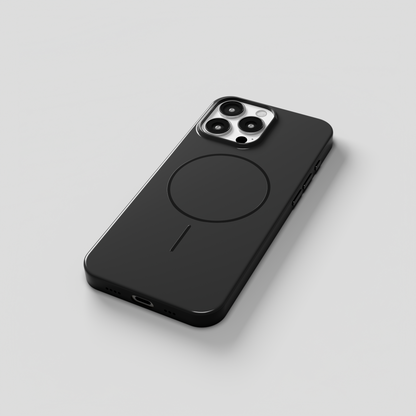 GlossCraft – Black Classic Glossy Magsafe Phone Case for iPhone 16 pro