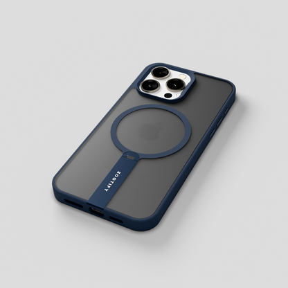 FroStand – Blue Matte MagSafe T-Stand Case for iPhone 15 pro max