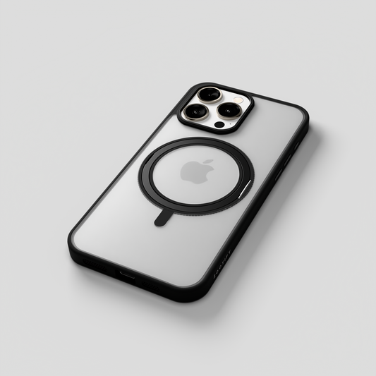 Orbit Grip – 360° Tactile O-Stand Clear transparent Case for iPhone 15 pro max