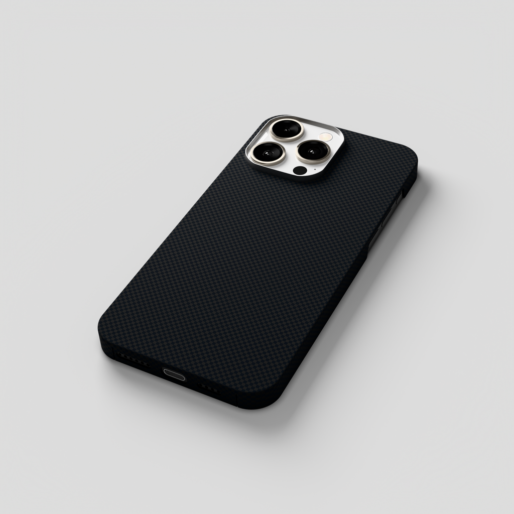 StealthForm – Black Kevlar Shield MagSafe Case for iPhone 15 pro max