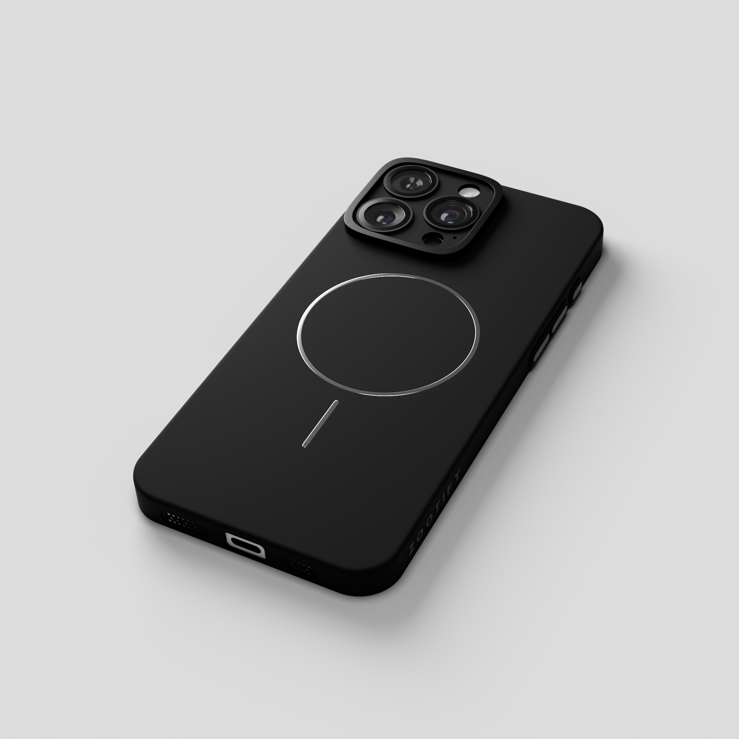 CamSafe – Black Minimal phone case with Kickstand & LensGuard for iPhone 16 pro max