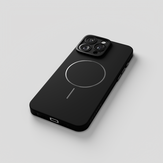 CamSafe – Black Minimal phone case with Kickstand & LensGuard for iPhone 16 pro max
