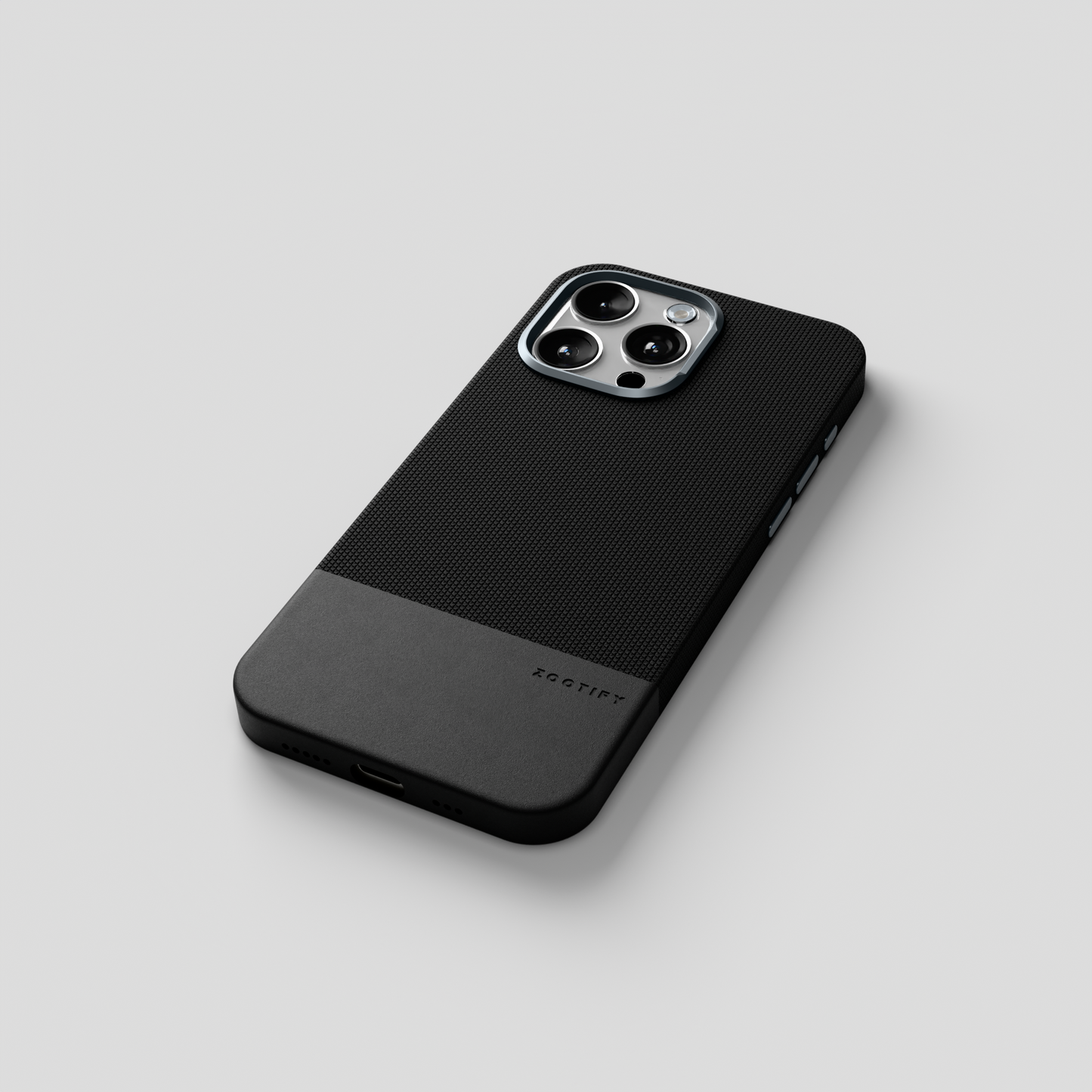 ForgeCraft – Black Vintage Leather Grip Case for iPhone 15 pro