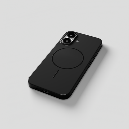 GlossCraft –  Black Classic Glossy Magsafe Phone Case for iPhone 16