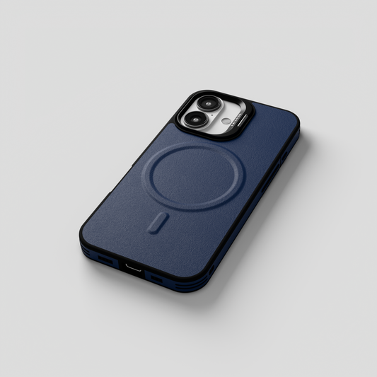 PrimoEdge – Blue Luxe Leather Design Magsafe Case for iPhone 16