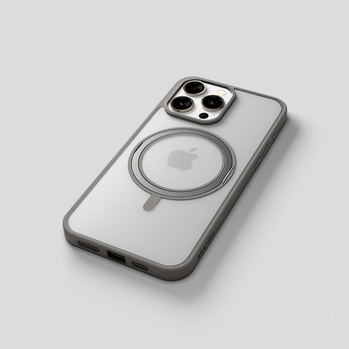 Orbit Grip – 360° Tactile O-Stand Clear transparent Case for iPhone 15 pro max