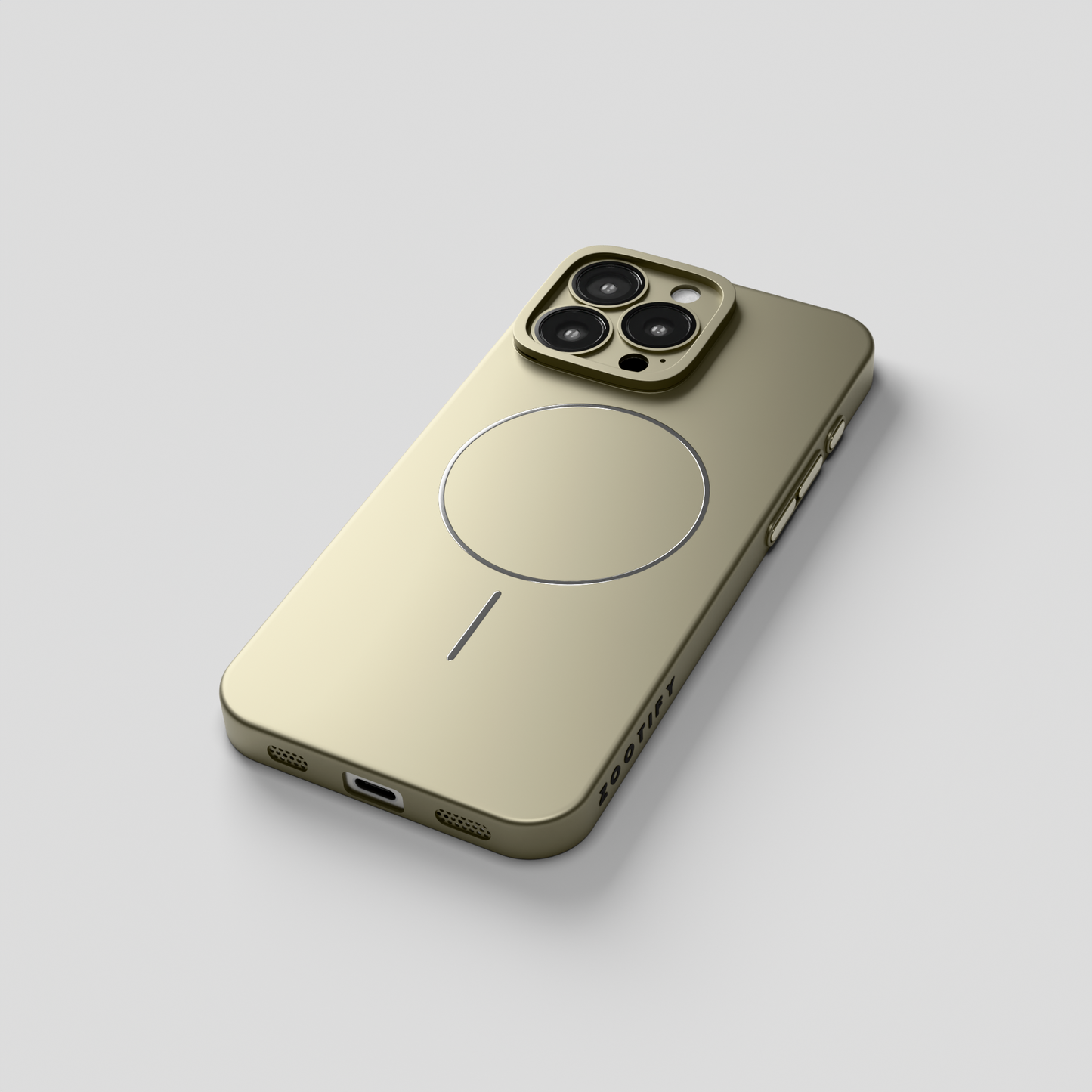 CamSafe – Gray Minimal phone case with Kickstand & LensGuard for iPhone 16 pro