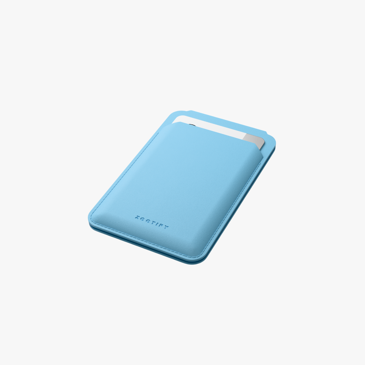 MagSafe Wallet –  Sky Blue Premium Leatherite Slim Card Holder with Stand