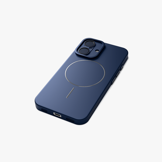 CamSafe –  Blue Minimal phone case with Kickstand & LensGuard for iPhone 16