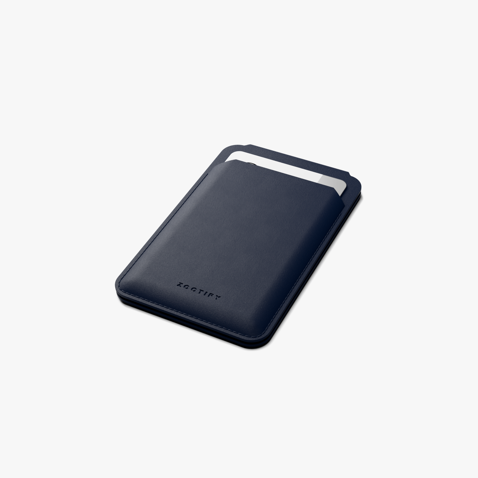 MagSafe Wallet – Navy Blue Premium Leatherite Slim Card Holder with Stand