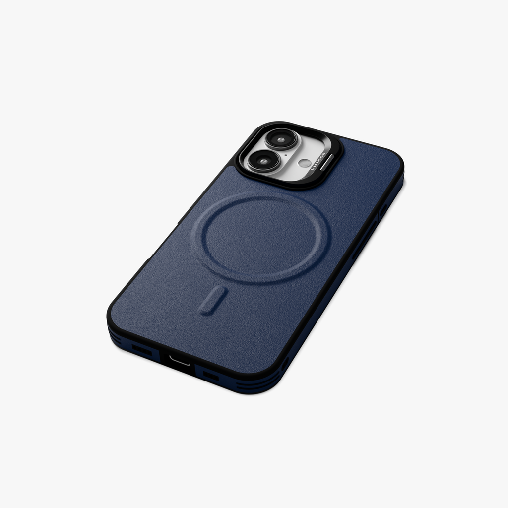 PrimoEdge – Blue Luxe Leather Design Magsafe Case for iPhone 16