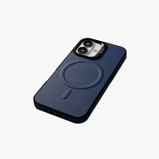 PrimoEdge – Blue Luxe Leather Design Magsafe Case for iPhone 16