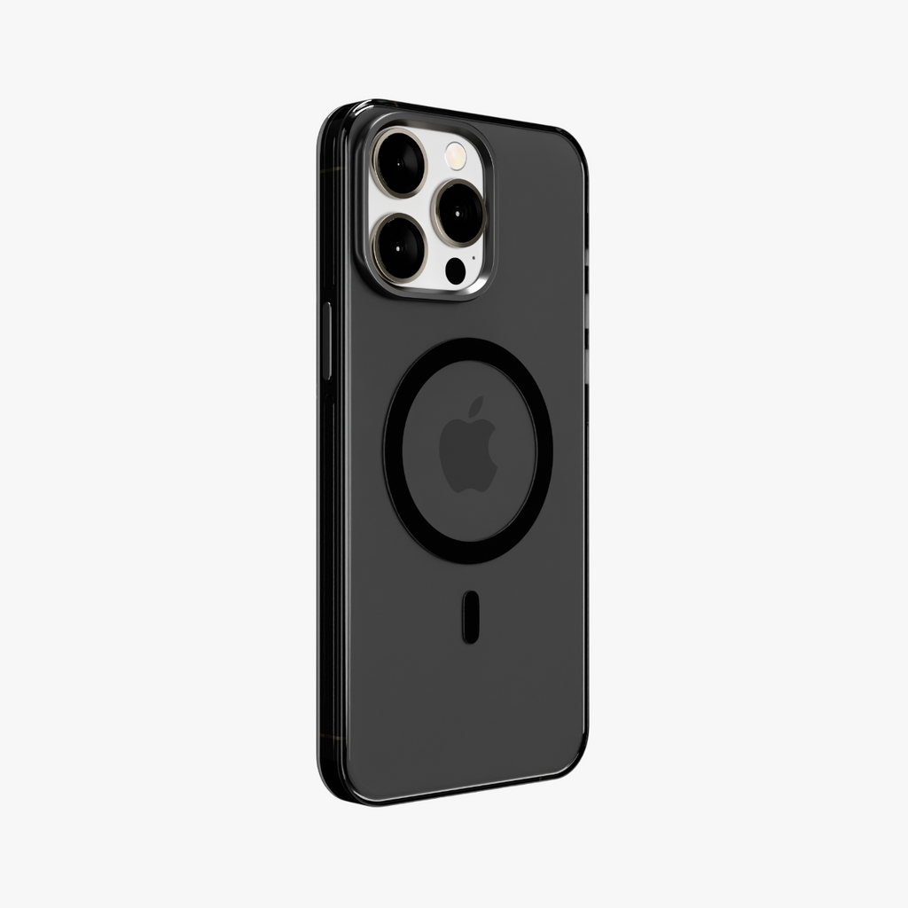 Ironclad Aura – Smokey Grey MagSafe Transparent Shield Case for iPhone 15 pro max