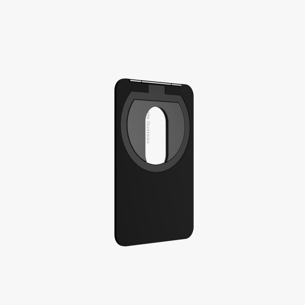 MagSafe Wallet – Black Premium Leatherite Slim Card Holder with Stand
