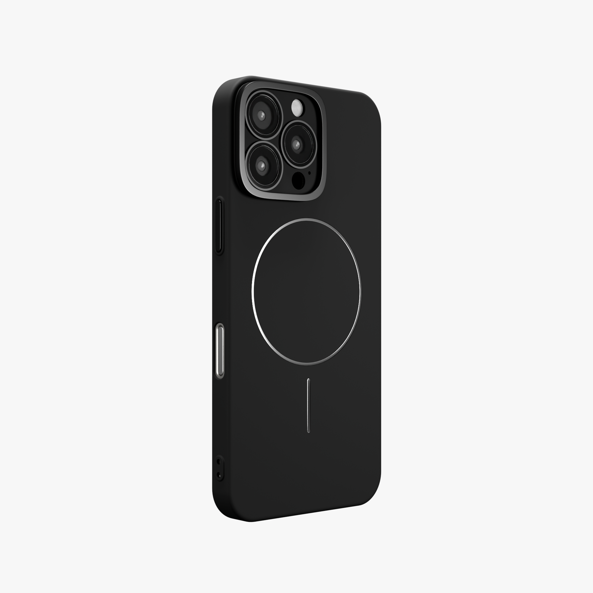 CamSafe – Black Minimal phone case with Kickstand & LensGuard for iPhone 16 pro