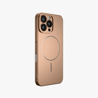 CamSafe – Brown Minimal phone case with Kickstand & LensGuard for iPhone 16 pro
