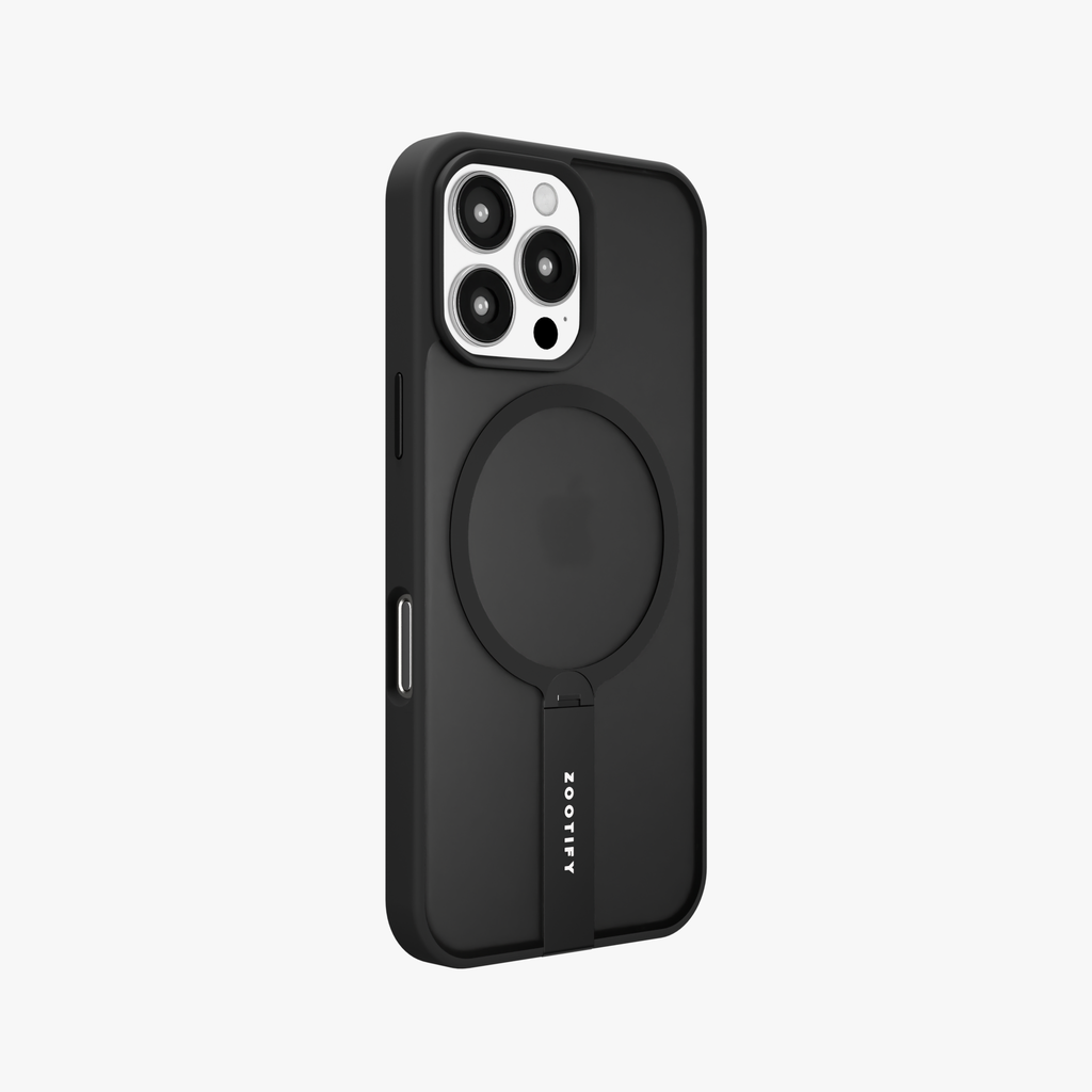 FroStand – Black Matte MagSafe T-Stand Case for iPhone 16 pro