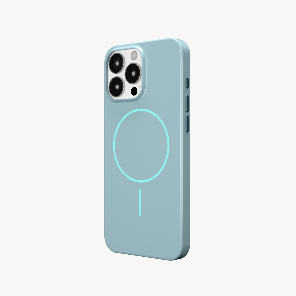 GlossCraft – Classic blue Glossy Magsafe Phone Case for iPhone 16 pro