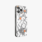 NeoWave –  White Unique Double-layer Print Frosted MagSafe Phone Cover for iPhone 16 pro