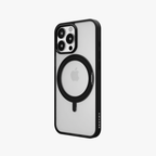 Orbit Grip –  Black 360° Tactile O-Stand Clear transparent Case for iPhone 16 pro