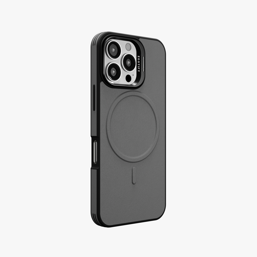 PrimoEdge – Grey Luxe Leather design Magsafe case for iPhone 16 pro