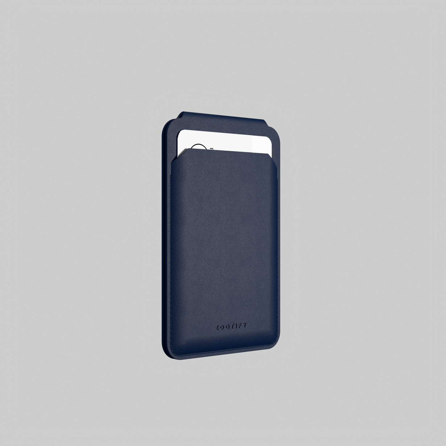 MagSafe Wallet – Navy Blue Premium Leatherite Slim Card Holder with Stand