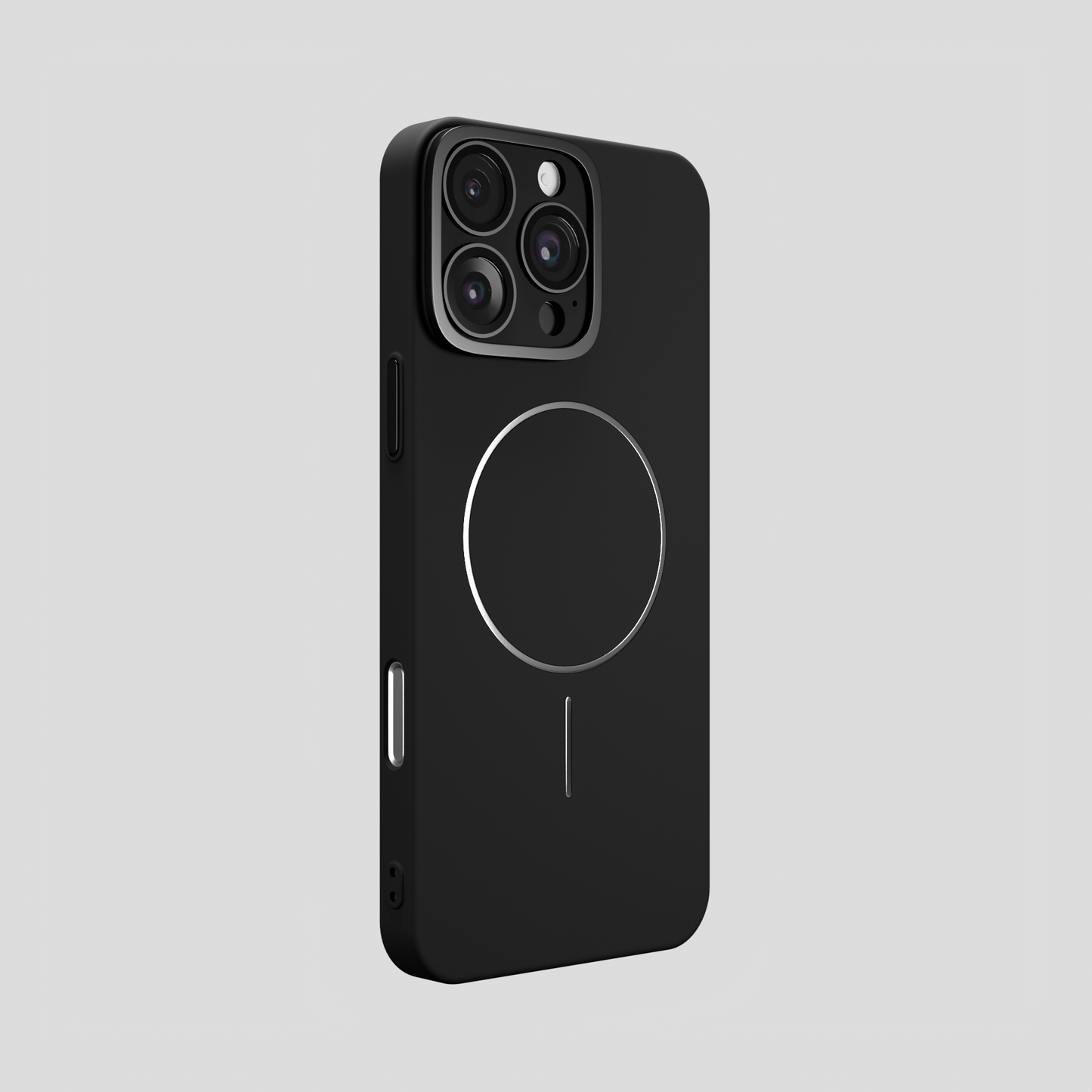 CamSafe – Black Minimal phone case with Kickstand & LensGuard for iPhone 16 pro max