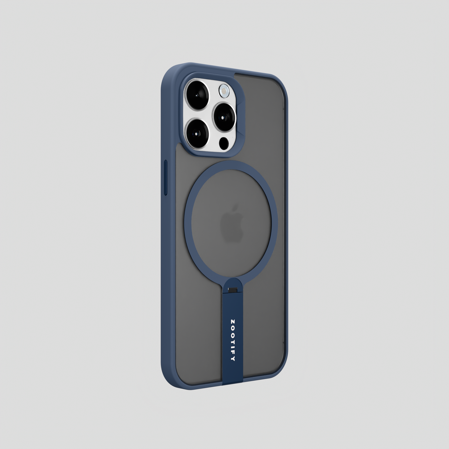 FroStand – Blue Matte MagSafe T-Stand Case for iPhone 15 pro