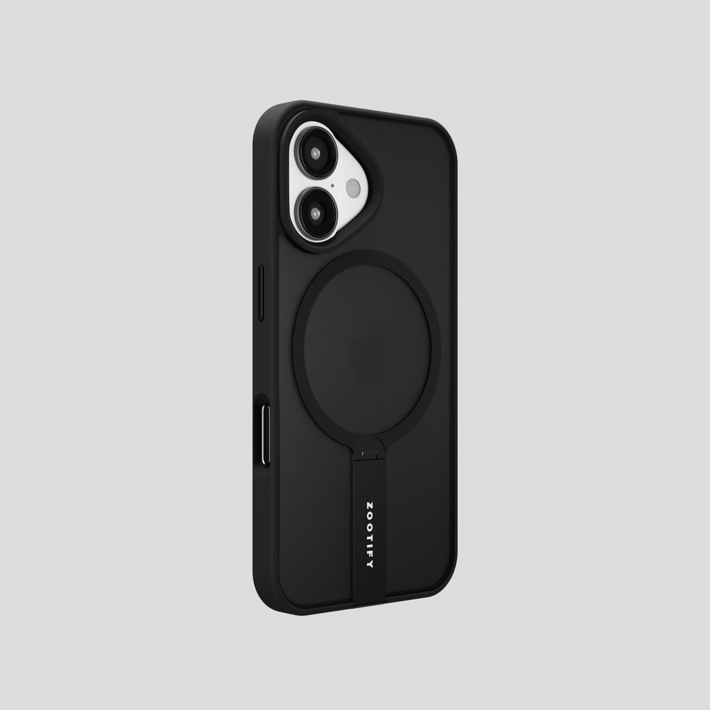 FroStand – Black Matte MagSafe T-Stand Case for iPhone 16