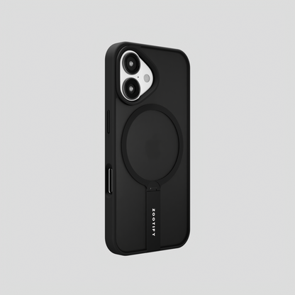 FroStand – Black Matte MagSafe T-Stand Case for iPhone 16