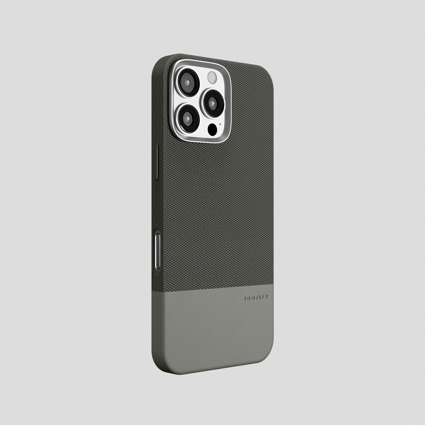 ForgeCraft – Titanium Gray Vintage Leather Grip Case for iPhone 16 pro