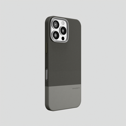 ForgeCraft – Titanium Gray Vintage Leather Grip Case for iPhone 16 pro