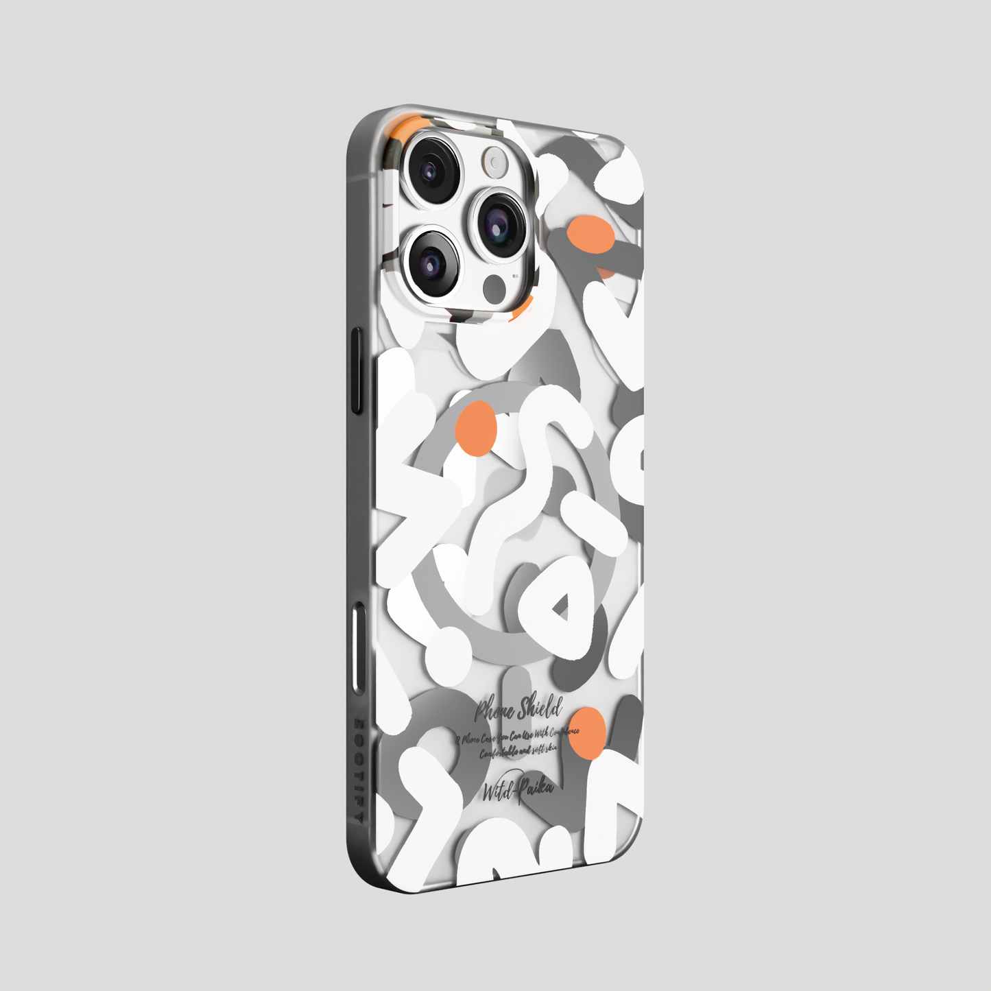 NeoWave – White Unique Double layer 3D-Print Frosted MagSafe Case for iPhone 16 pro max