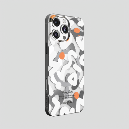 NeoWave – White Unique Double layer 3D-Print Frosted MagSafe Case for iPhone 16 pro max