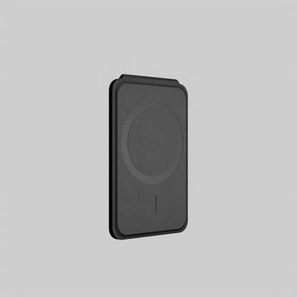 MagSafe Wallet – Black Premium Leatherite Slim Card Holder with Stand