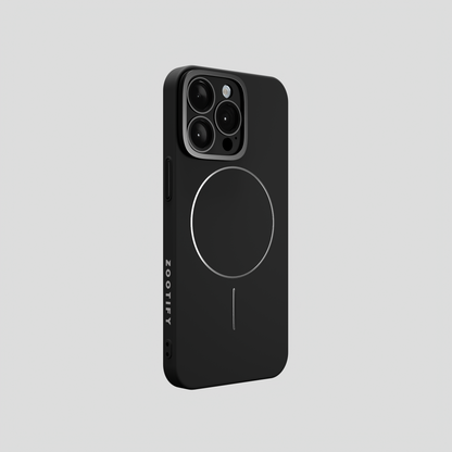 CamSafe –  Black Minimal phone case with Kickstand & LensGuard for iPhone 15 pro