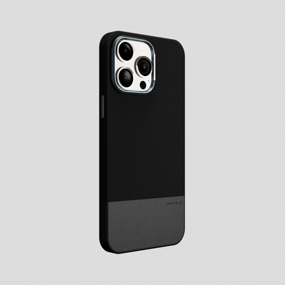 ForgeCraft –  Black Vintage Leather Grip Case for iPhone 15 pro max