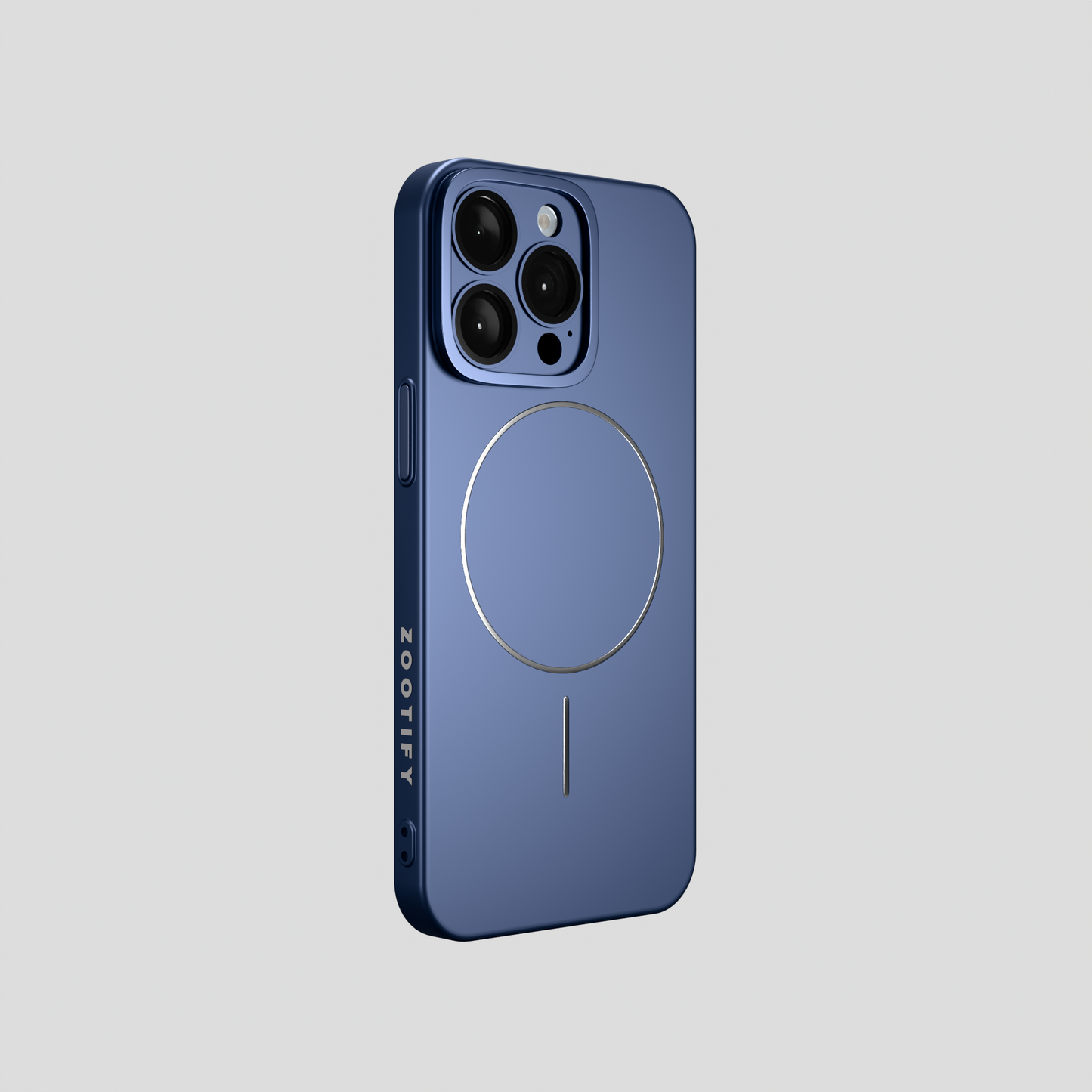 CamSafe –  Blue Minimal phone case with Kickstand & LensGuard for iPhone 15 pro