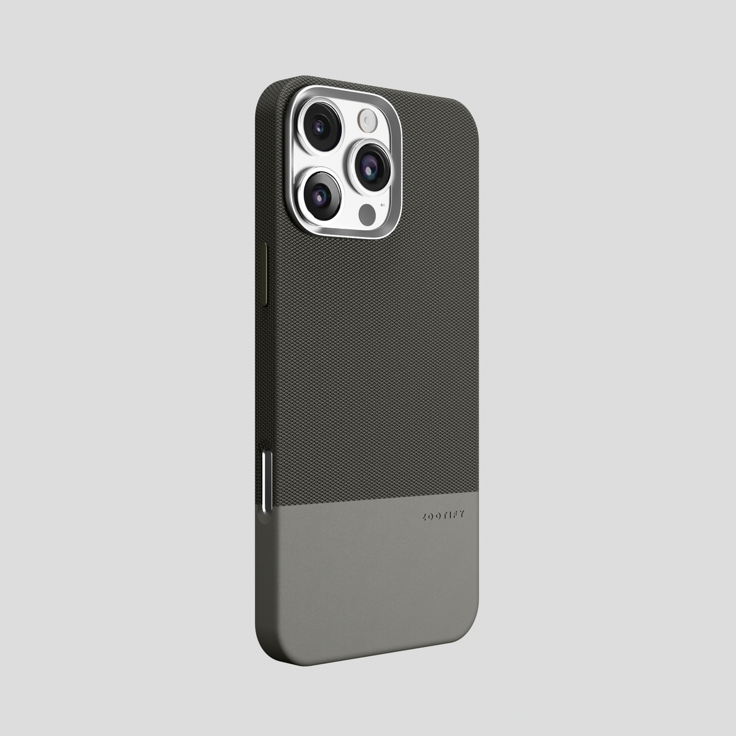 ForgeCraft – Titanium Grey Vintage Leather Grip Case for iPhone 16 pro max